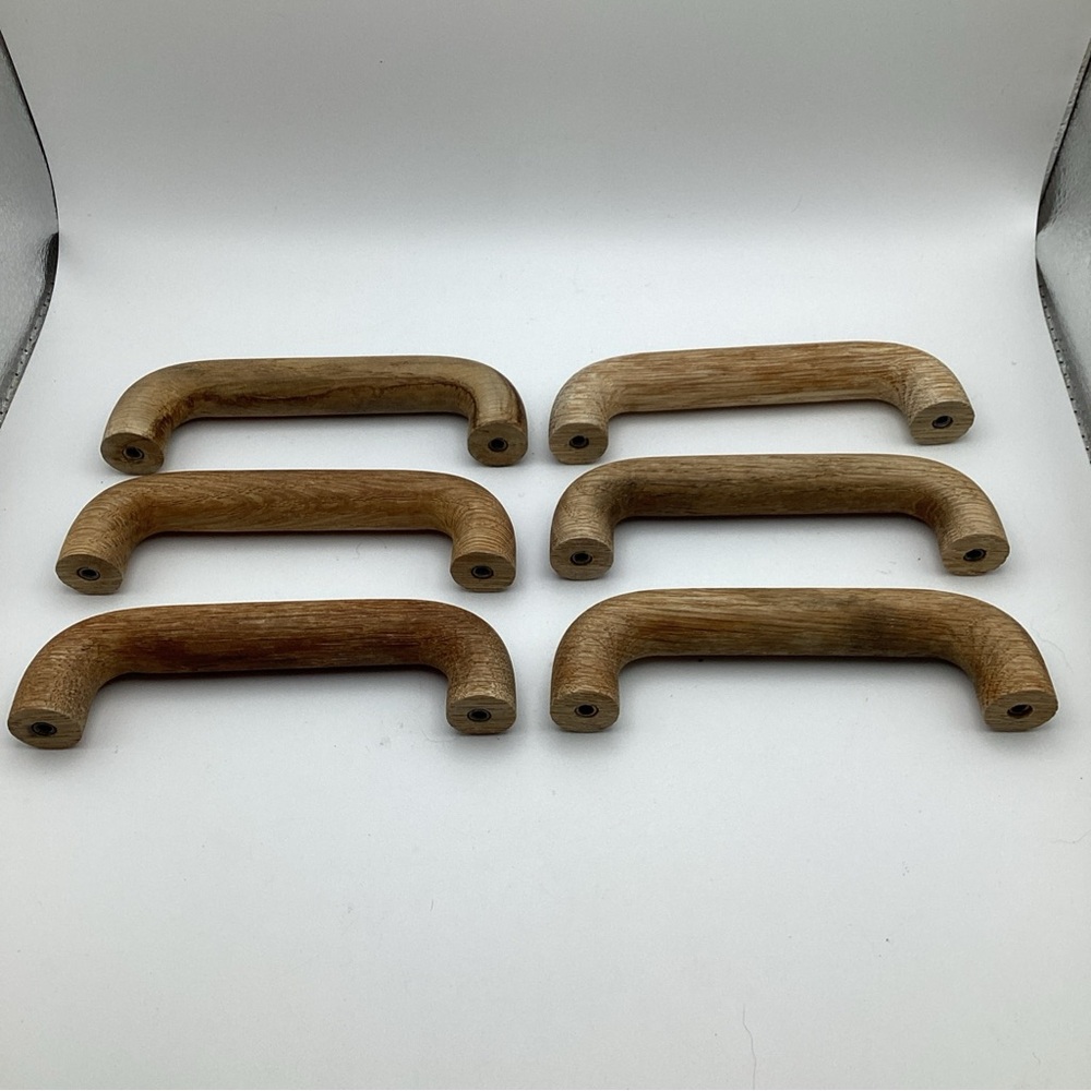 6 X vintage 4" CC oak reclaimed drawer desk pulls - Picture 4 of 6